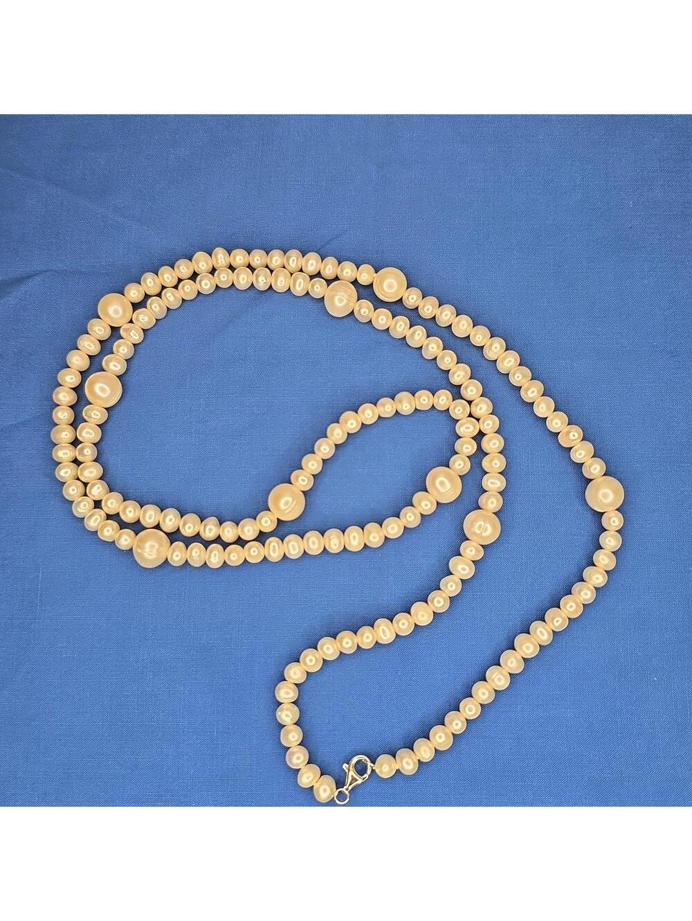 Gorgeous Vintage 36 inch Genuine Freshwater Cultured Pearl Necklace